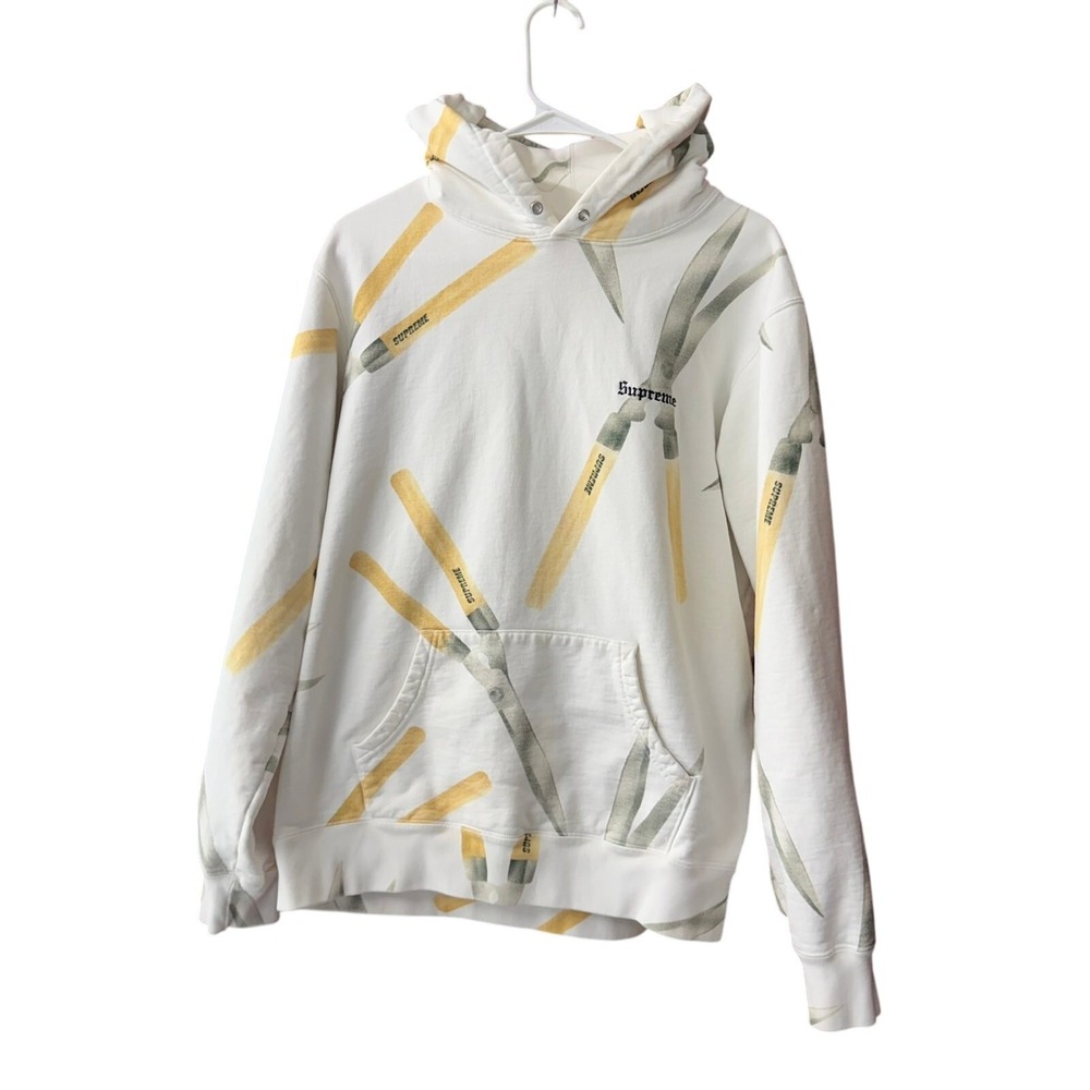 Supreme Unisex SS19 Shears White Pullover Hoodie Sweatshirt Size Medium Cotton